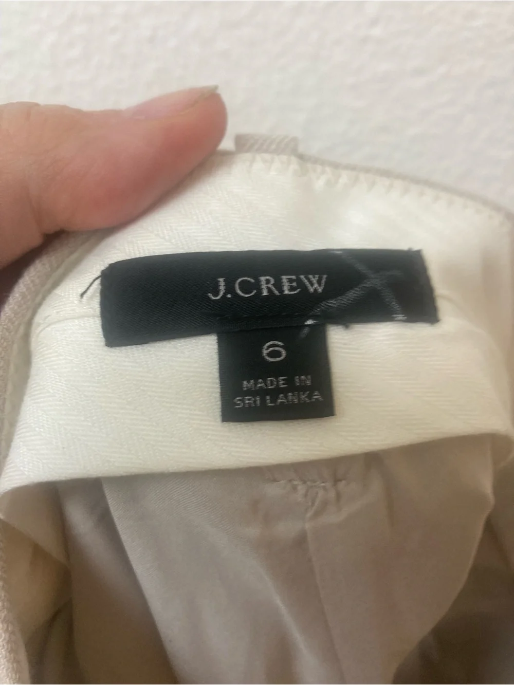 NWOT J. CREW Linen Blend Ecru Trousers Professional Sophisticated (6)